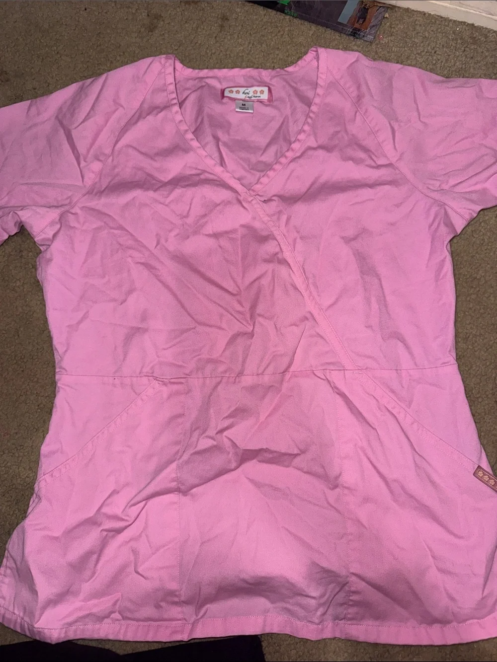 koi Pink V-Neck Medical Top - Picture 1 of 3